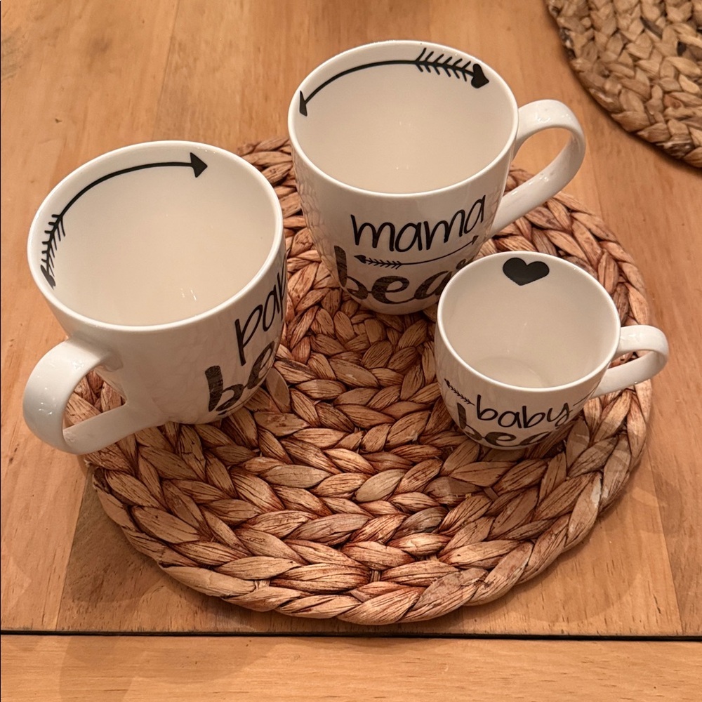 Cypress Home‎ Bear Family Mug Set of 3 - Buffalo Plaid Mama Papa Baby Bear Mugs - Picture 3 of 6